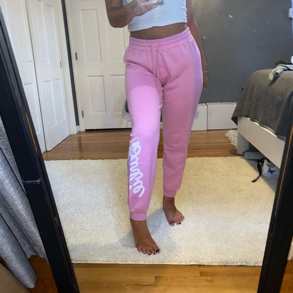 pink barbie sweatpants